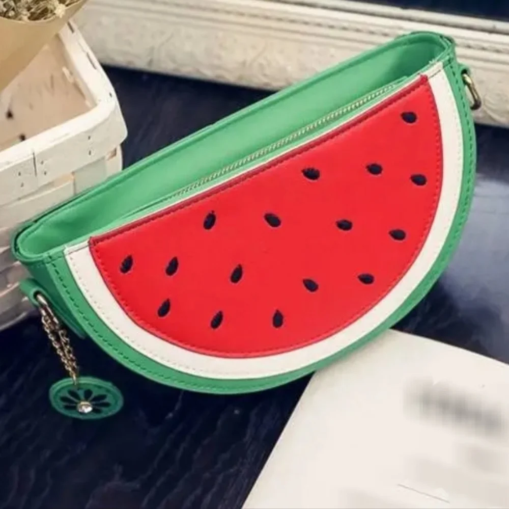 Watermelon Slice Crossbody Bag Purse - Novelty Summer Bag - Red Green NWT